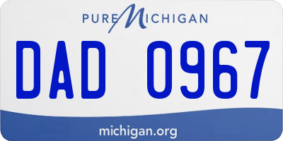 MI license plate DAD0967