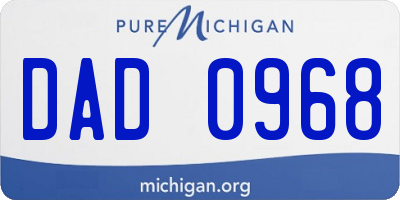 MI license plate DAD0968