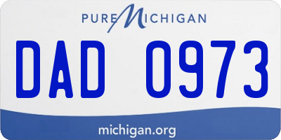MI license plate DAD0973
