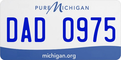 MI license plate DAD0975