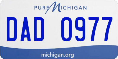 MI license plate DAD0977