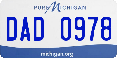 MI license plate DAD0978