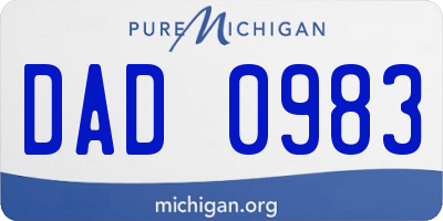 MI license plate DAD0983