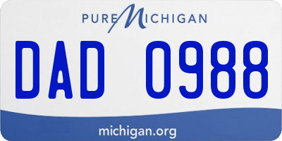 MI license plate DAD0988