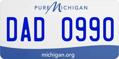 MI license plate DAD0990