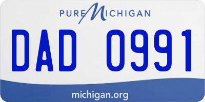 MI license plate DAD0991