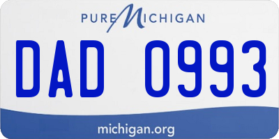 MI license plate DAD0993