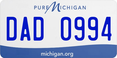 MI license plate DAD0994