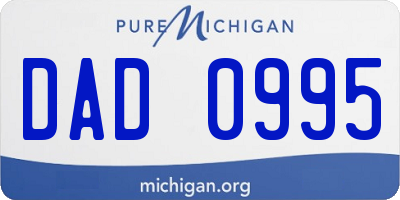 MI license plate DAD0995
