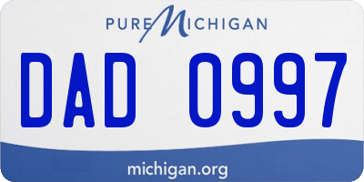 MI license plate DAD0997