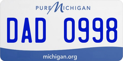 MI license plate DAD0998