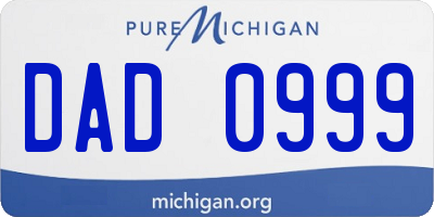 MI license plate DAD0999