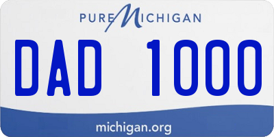 MI license plate DAD1000