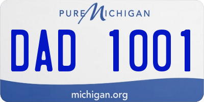 MI license plate DAD1001