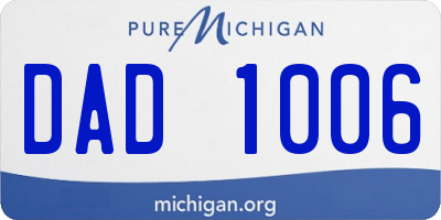 MI license plate DAD1006