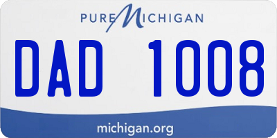 MI license plate DAD1008