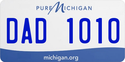 MI license plate DAD1010