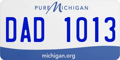 MI license plate DAD1013