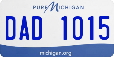 MI license plate DAD1015
