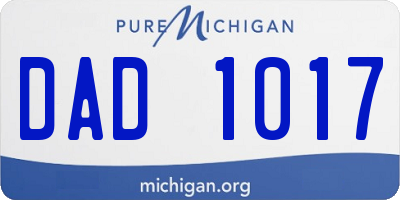 MI license plate DAD1017