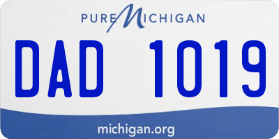 MI license plate DAD1019
