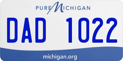 MI license plate DAD1022
