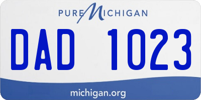 MI license plate DAD1023