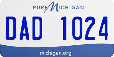 MI license plate DAD1024