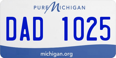 MI license plate DAD1025
