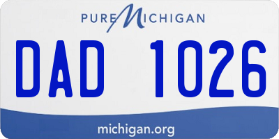 MI license plate DAD1026