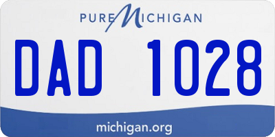 MI license plate DAD1028