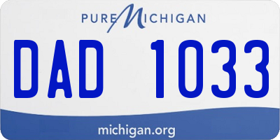 MI license plate DAD1033
