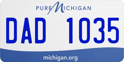 MI license plate DAD1035