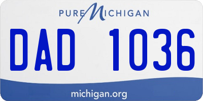MI license plate DAD1036
