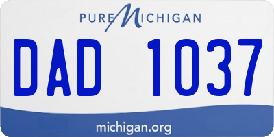 MI license plate DAD1037