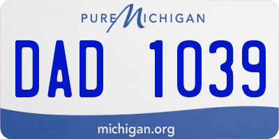 MI license plate DAD1039