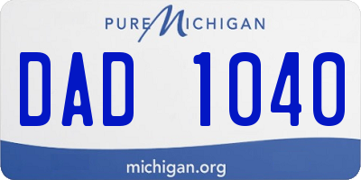 MI license plate DAD1040