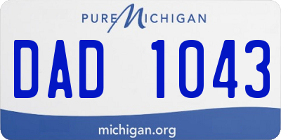 MI license plate DAD1043