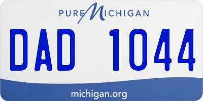 MI license plate DAD1044
