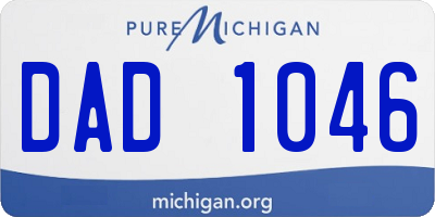 MI license plate DAD1046