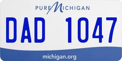 MI license plate DAD1047