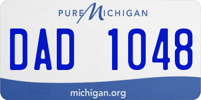MI license plate DAD1048