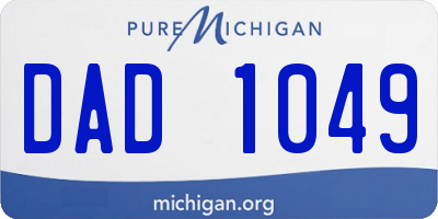 MI license plate DAD1049
