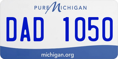 MI license plate DAD1050