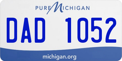 MI license plate DAD1052