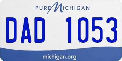 MI license plate DAD1053