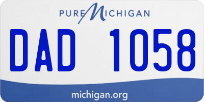 MI license plate DAD1058