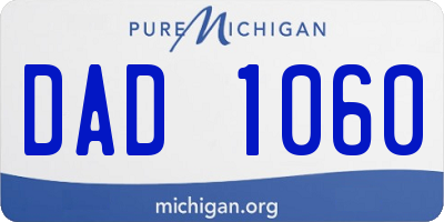 MI license plate DAD1060