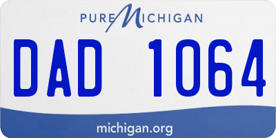 MI license plate DAD1064