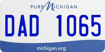 MI license plate DAD1065